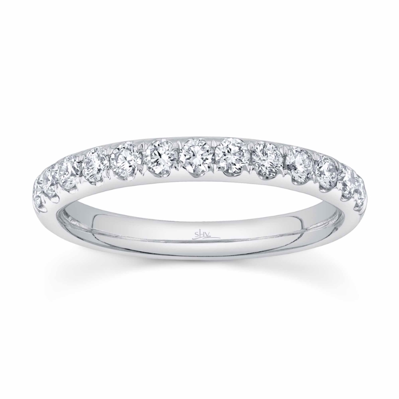 0.55Ct 14K White Gold Diamond Lady's Band Size 8
