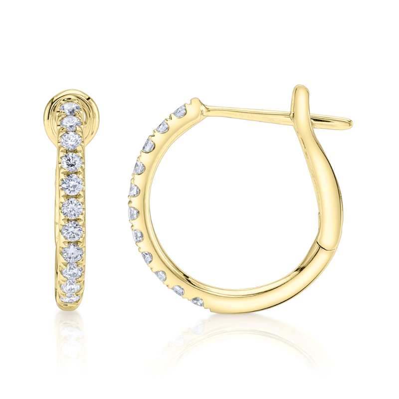 0.26Ct 14K Yellow Gold Diamond Hoop Earring