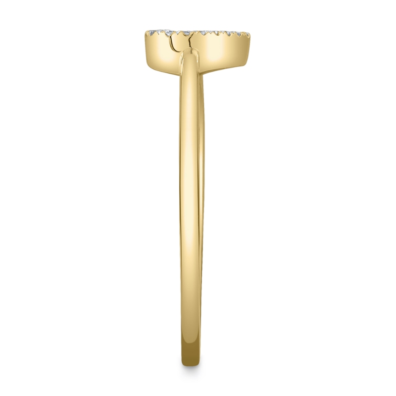 0.04Ct 14K Yellow Gold Diamond Open Heart Ring