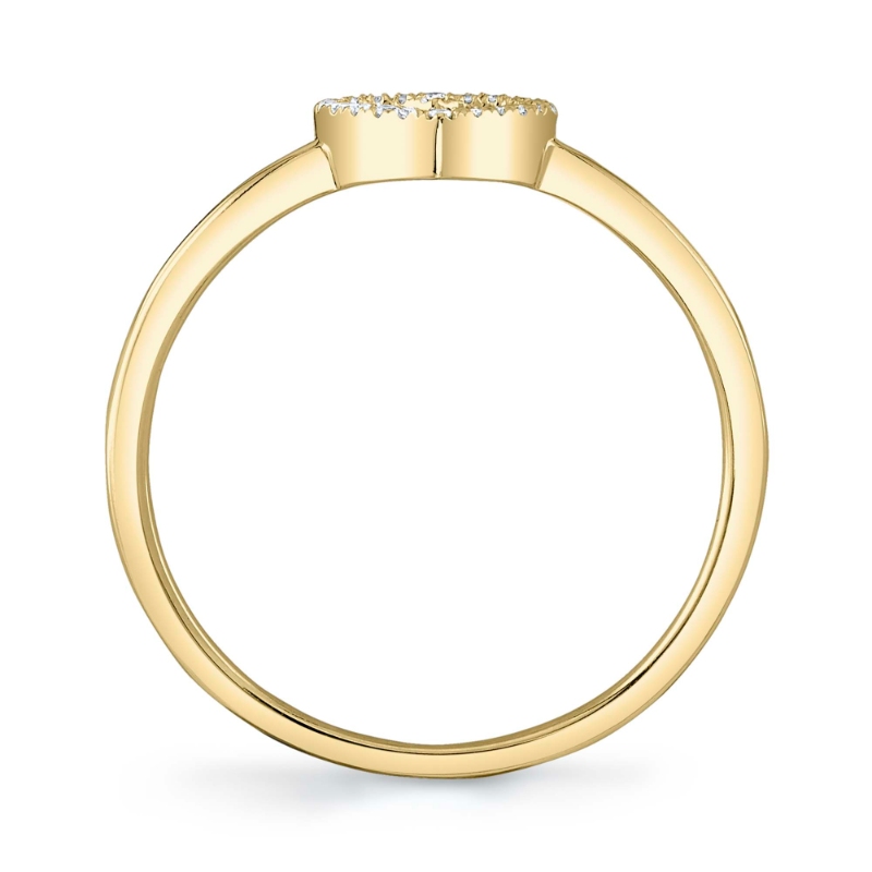 0.04Ct 14K Yellow Gold Diamond Open Heart Ring