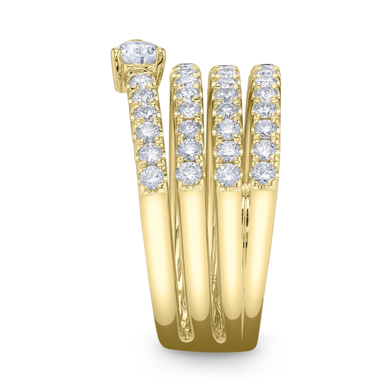 1.28Ct 14K Yellow Gold Diamond Pear Ring
