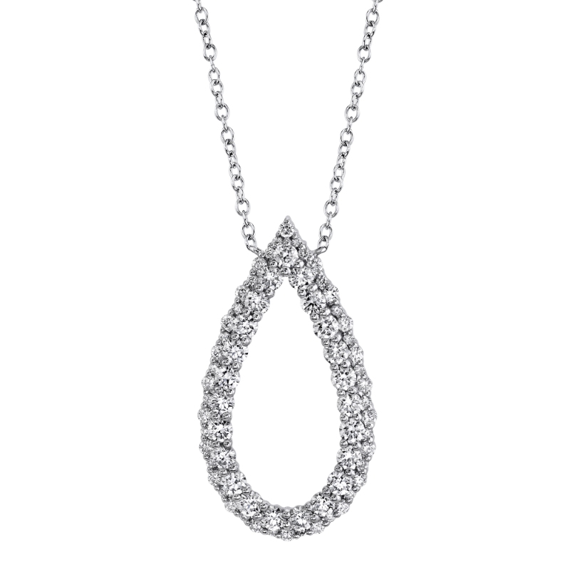 1.06Ct 14K White Gold Diamond Necklace