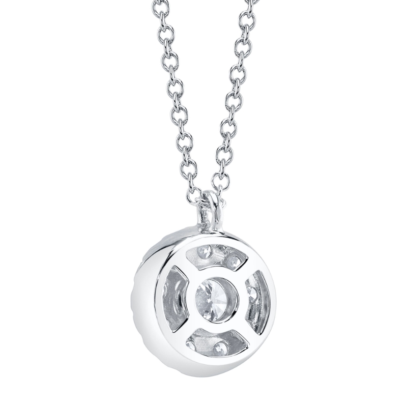 0.22Ct-Ctr(Round) 0.28Ct-Side Diamond Cluster Necklace