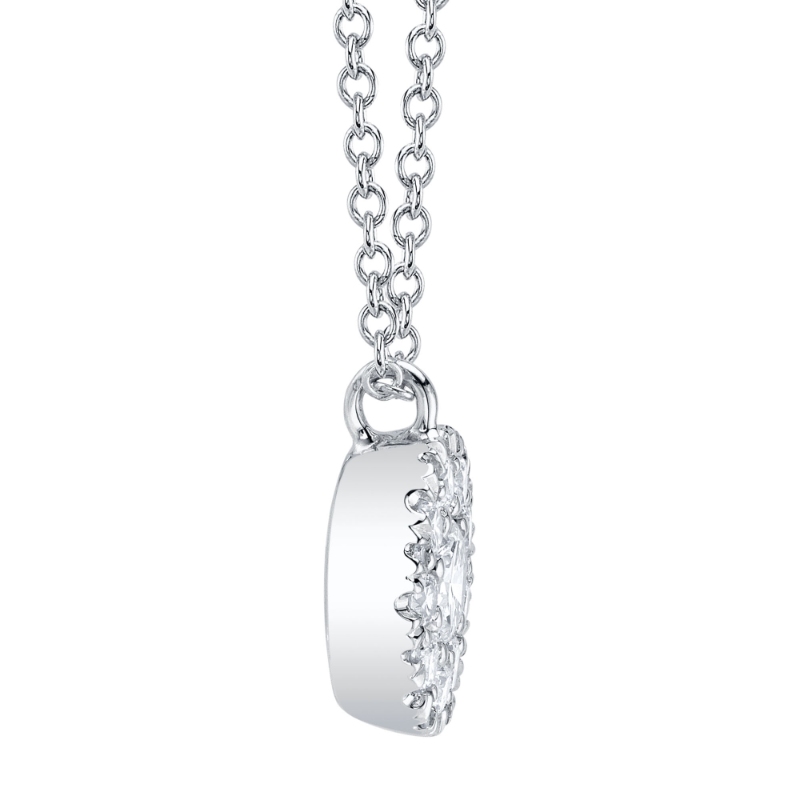 0.22Ct-Ctr(Round) 0.28Ct-Side Diamond Cluster Necklace
