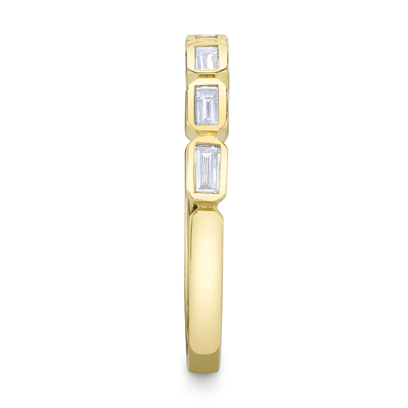 0.35Ct 14K Yellow Gold Diamond Baguette Bezel Band