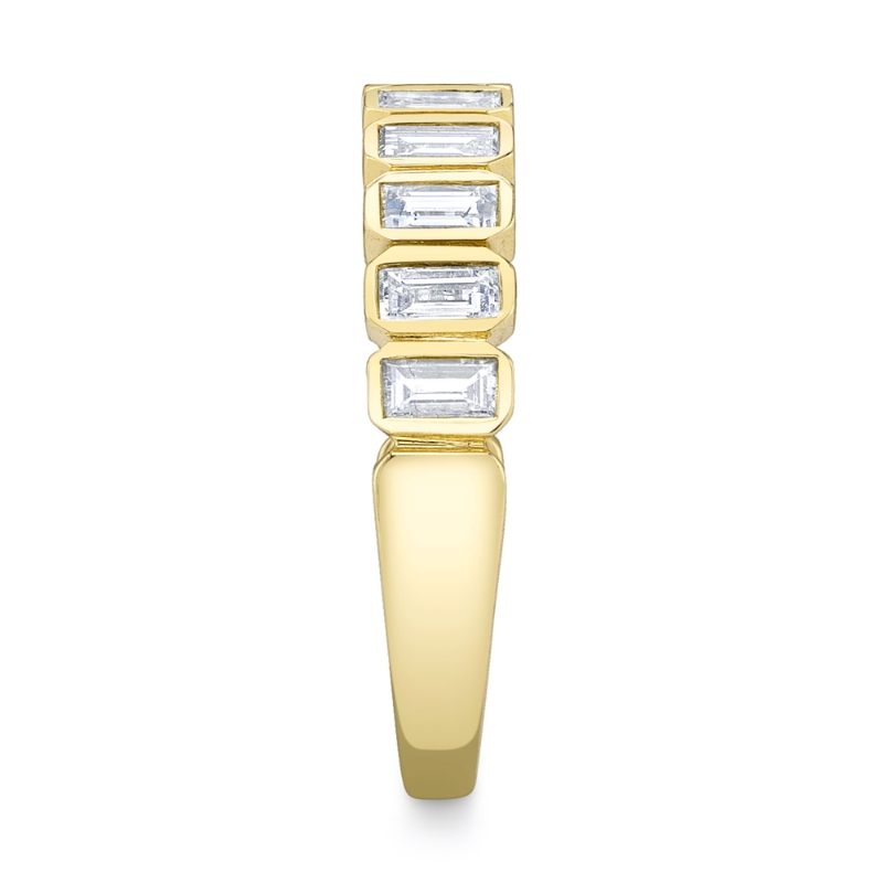 0.78Ct 14K Yellow Gold Diamond Baguette Bezel Band