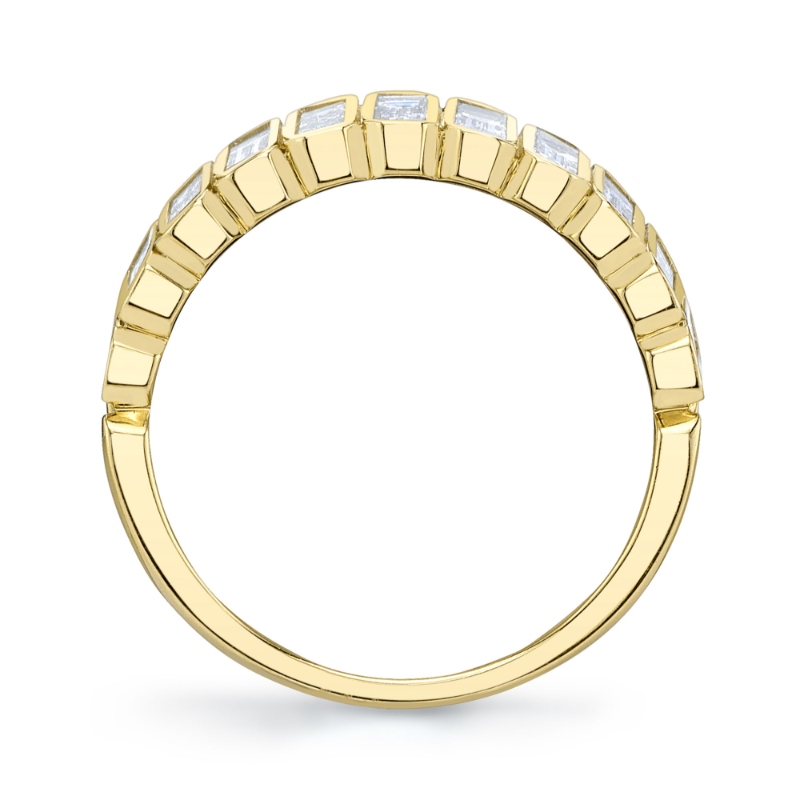 0.78Ct 14K Yellow Gold Diamond Baguette Bezel Band