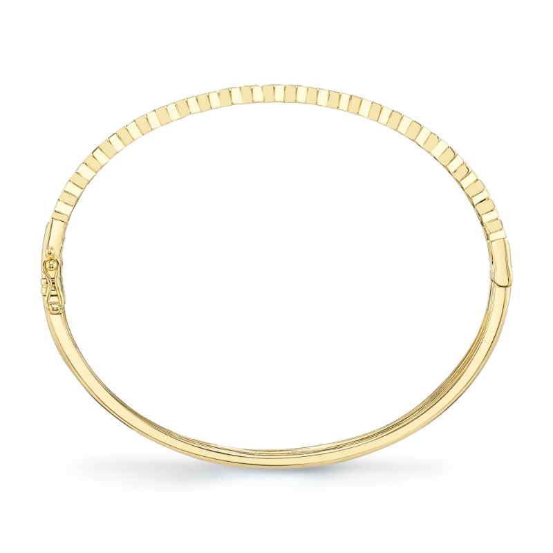 1.70Ct 14K Yellow Gold Diamond Baguette Bezel Bangle