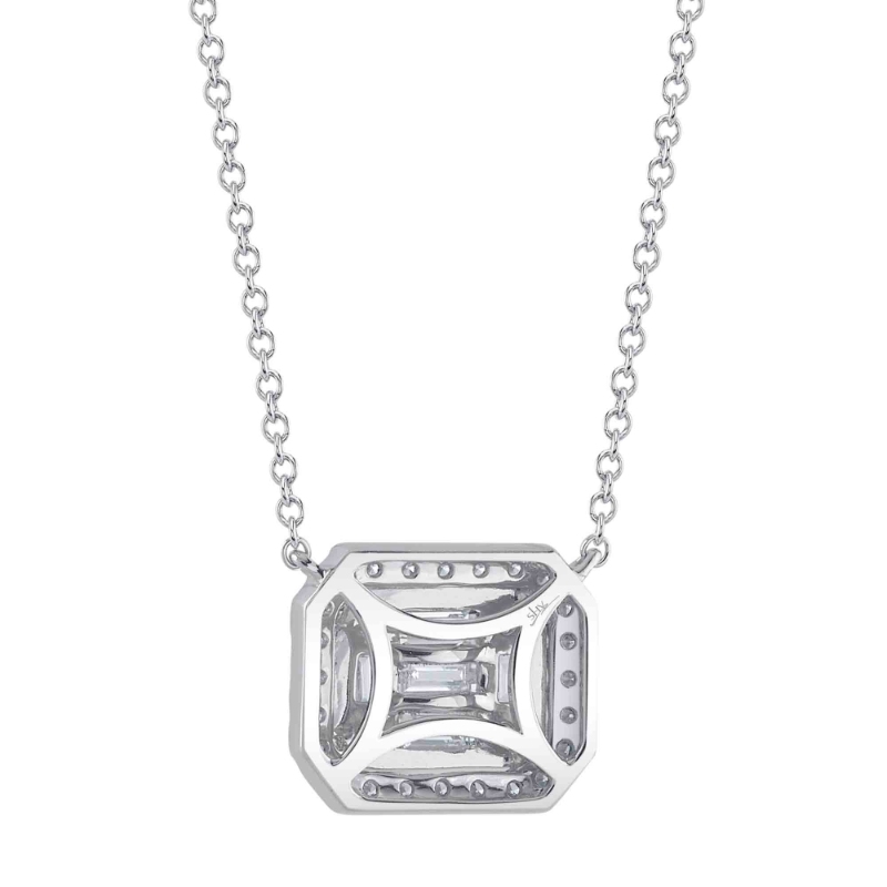 0.41Ct 14K White Gold Diamond Baguette Necklace