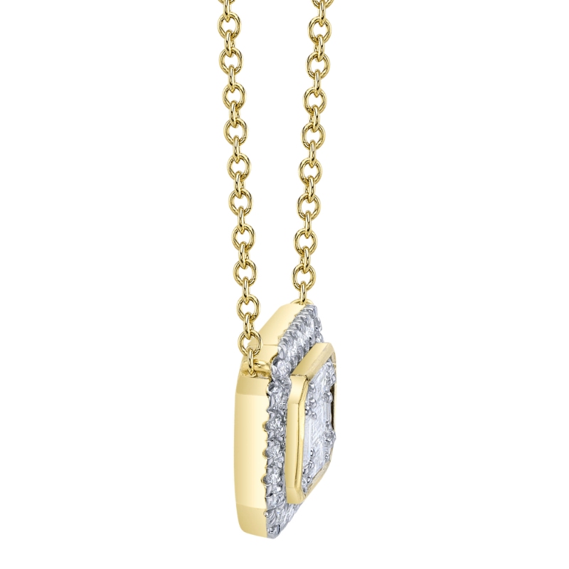 0.41Ct 14K Yellow Gold Diamond Baguette Necklace