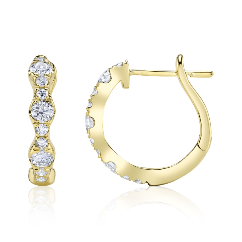 1.00Ct 14K Yellow Gold Diamond Hoop Earring