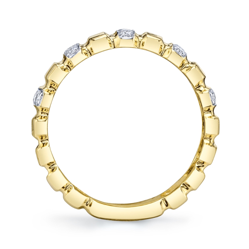 0.32Ct 14K Yellow Gold Diamond Ribbed Ring