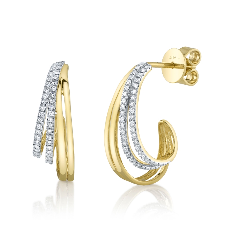 0.20Ct 14K Yellow Gold Diamond Earrings