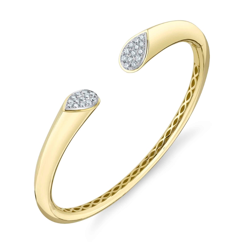 0.54Ct 14K2T Y/W Diamond Pave Bangle
