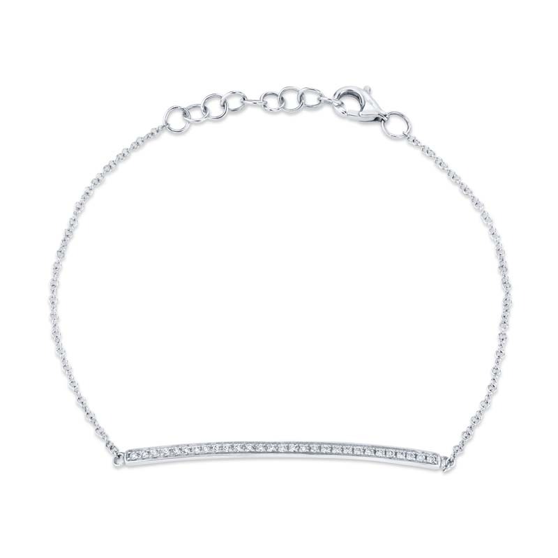 0.17Ct 14K White Gold Diamond Bar Bracelet