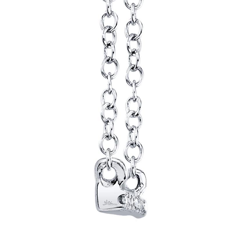 0.08Ct 14K White Gold Diamond Bar Necklace