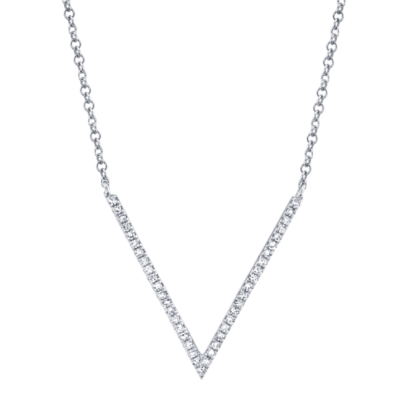 0.12Ct 14K White Gold Diamond Necklace