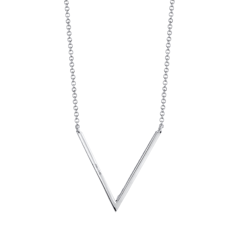 0.12Ct 14K White Gold Diamond Necklace