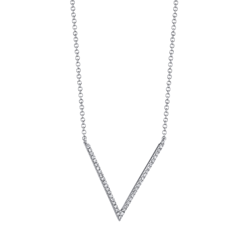 0.12Ct 14K White Gold Diamond Necklace