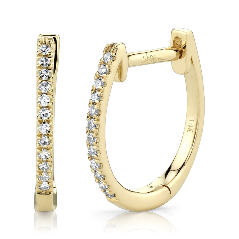0.08Ct Diamond Huggie Earrings