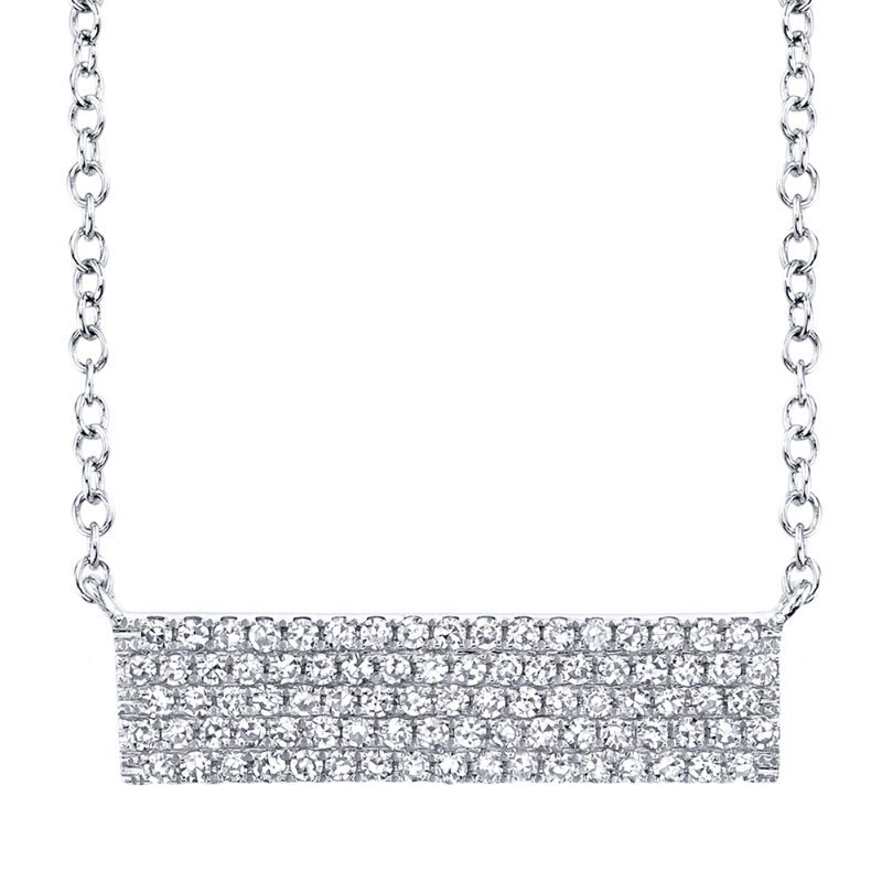 0.25ct 14k White Gold Diamond Pave Necklace