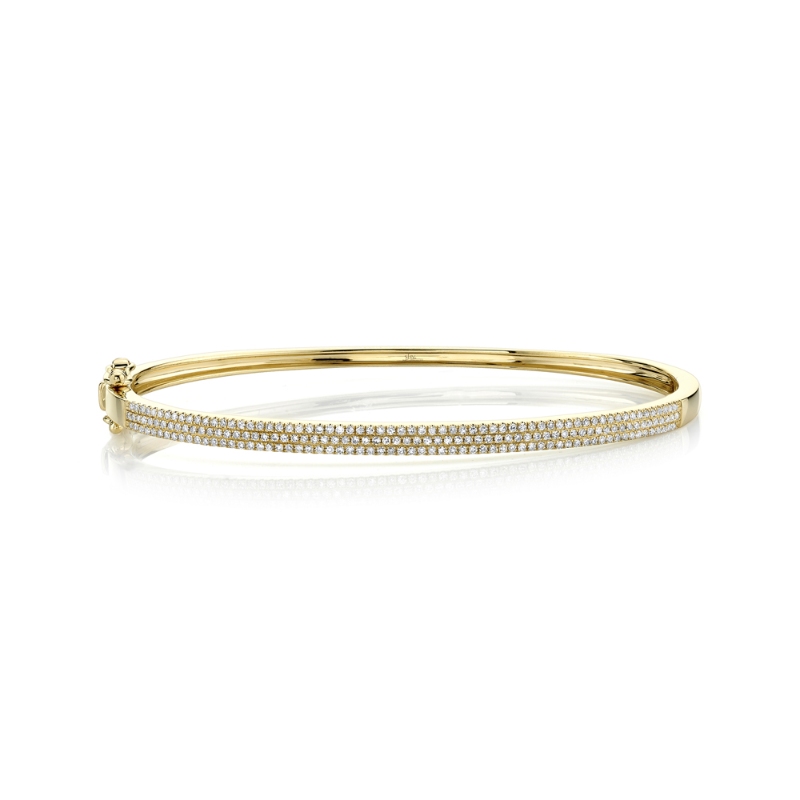 0.52Ct 14K Yellow Gold Diamond Pave Bangle