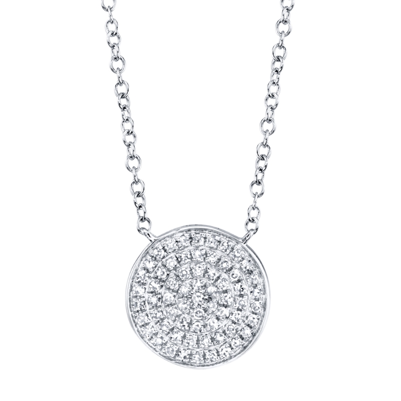 0.15Ct Diamond Pave Circle Necklace