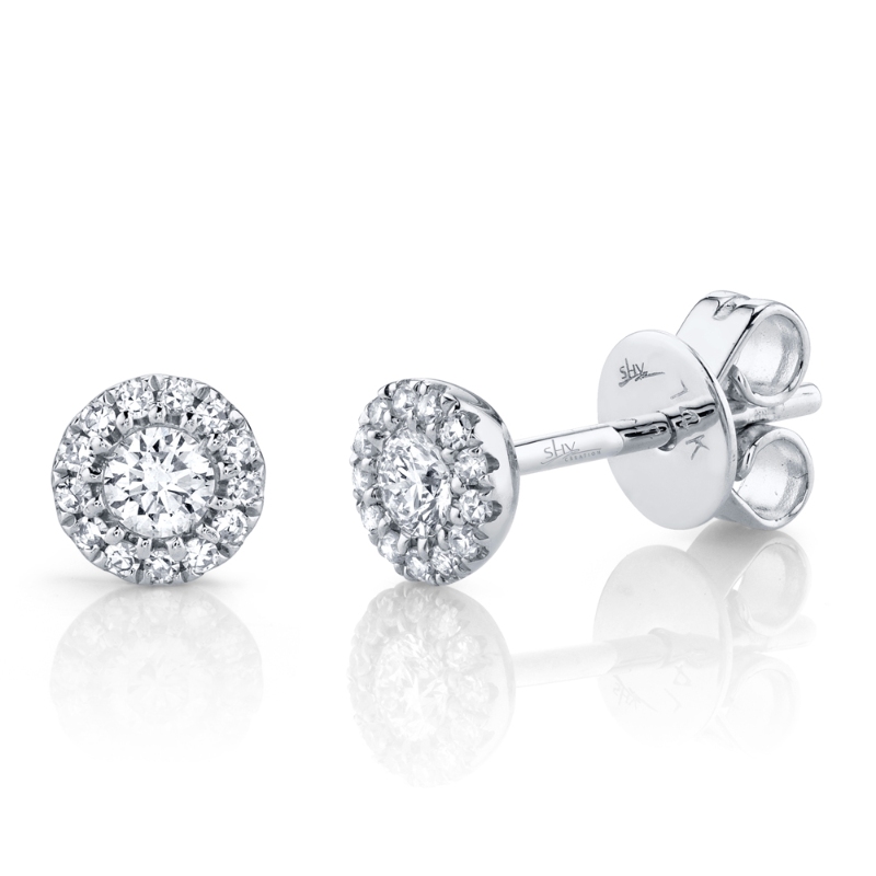 0.24ct 14k White Gold Diamond Stud Earrings