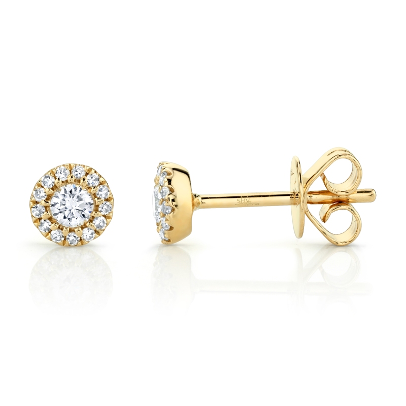 0.24Ct 14K Yellow Gold Diamond Stud Earrings