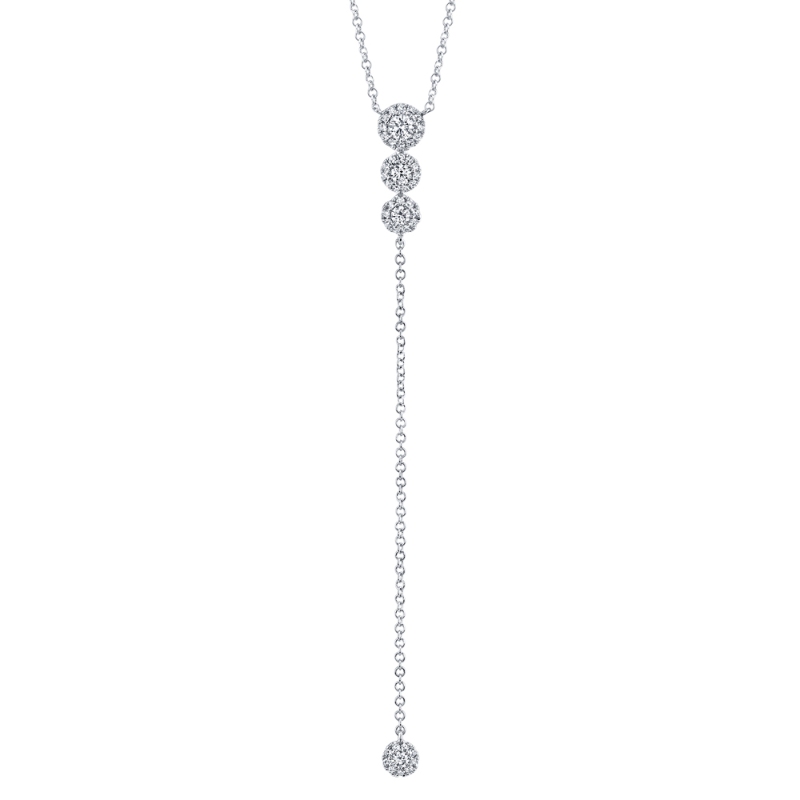 0.29Ct 14K White Gold Diamond Lariat Necklace