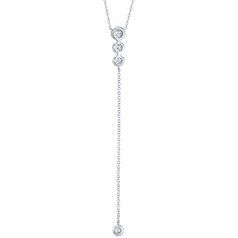 0.29Ct 14K White Gold Diamond Lariat Necklace