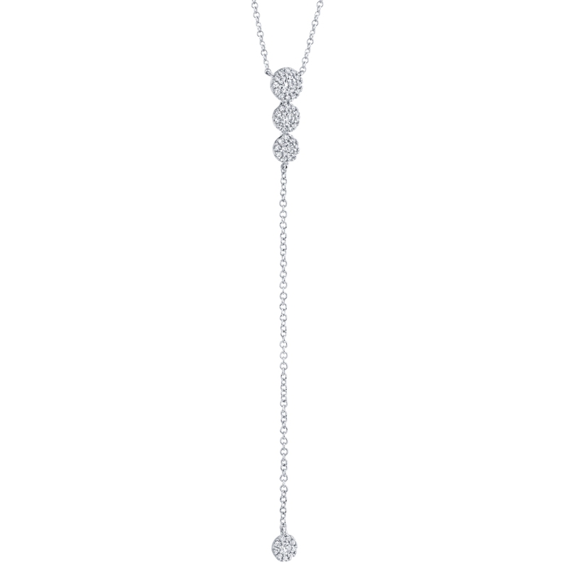 0.29Ct 14K White Gold Diamond Lariat Necklace