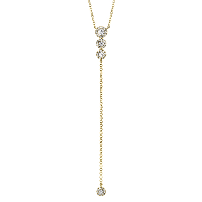 0.29Ct 14K Yellow Gold Diamond Lariat Necklace