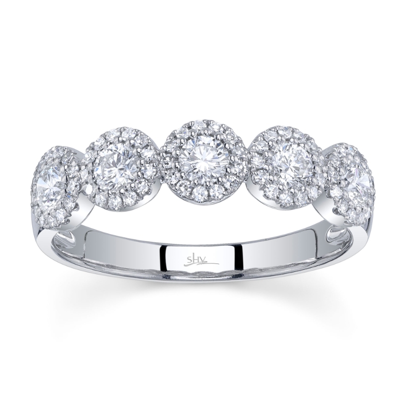 0.70Ct 14K White Gold Diamond Lady's Band