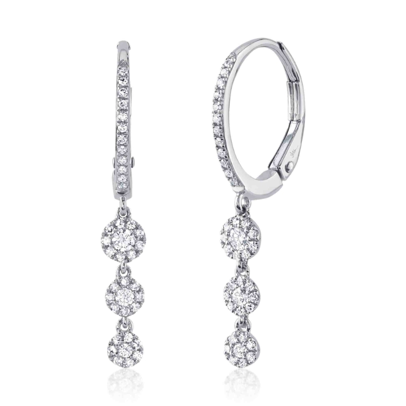 0.32Ct 14K White Gold Diamond Earrings
