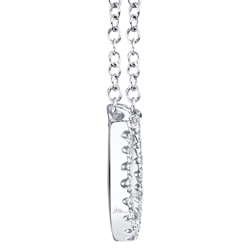 0.06Ct 14K White Gold Diamond Horseshoe Necklace