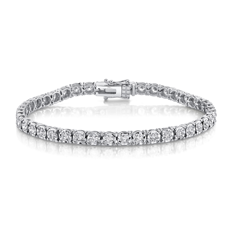 3.00Ct 14K White Gold Diamond Tennis Bracelet