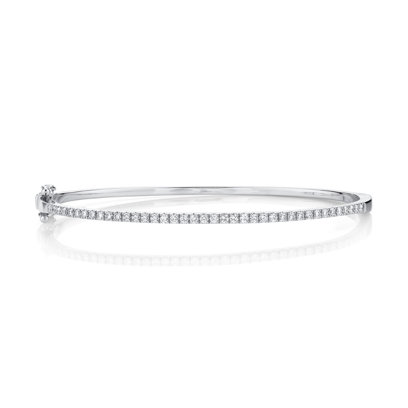 0.73Ct 14K White Gold Diamond Bangle
