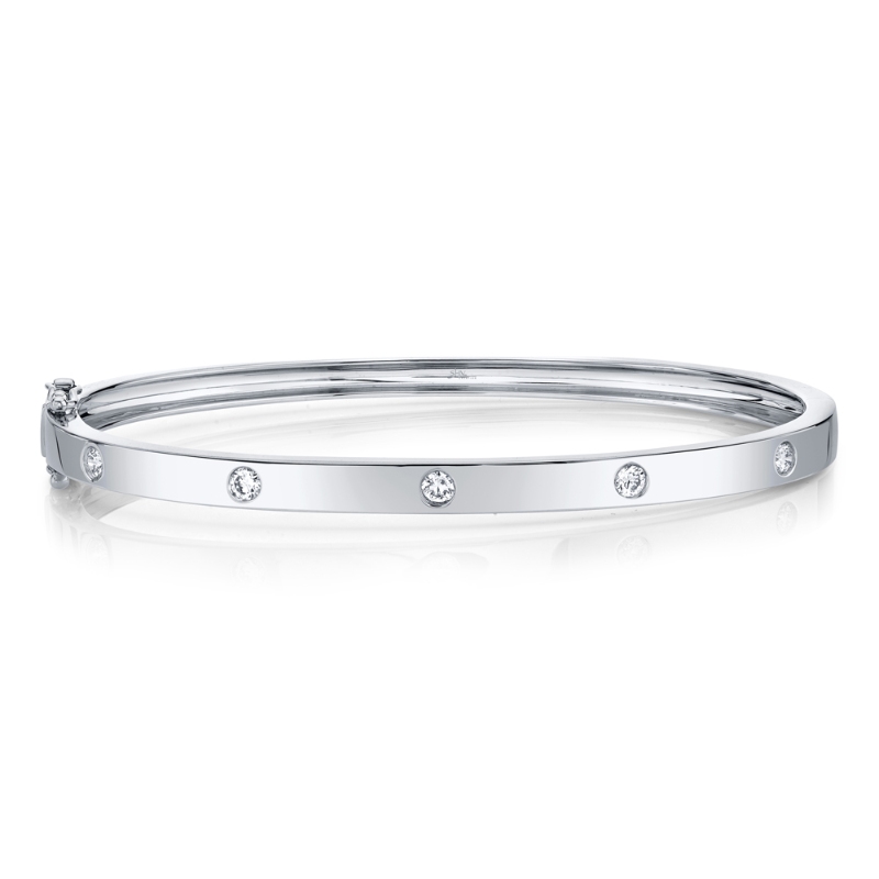 0.38Ct 14K White Gold Diamond Bangle