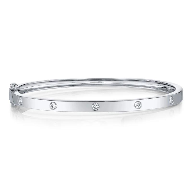 0.38Ct 14K White Gold Diamond Bangle