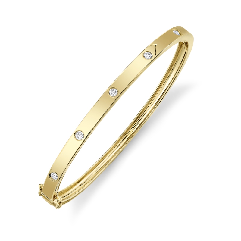 0.38Ct 14K Yellow Gold Diamond Bangle