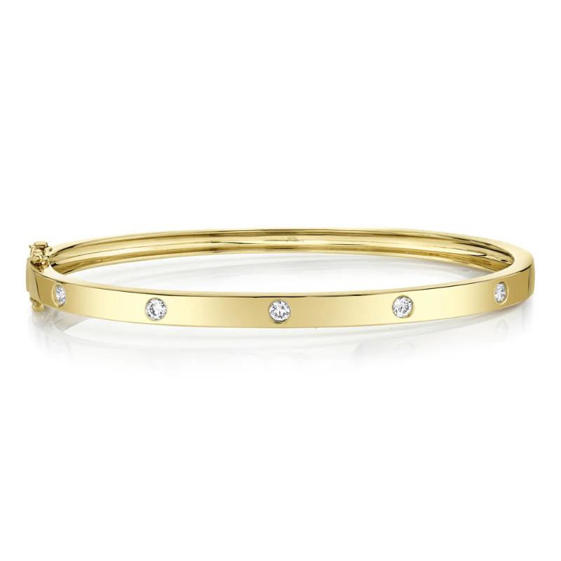 0.38Ct 14K Yellow Gold Diamond Bangle