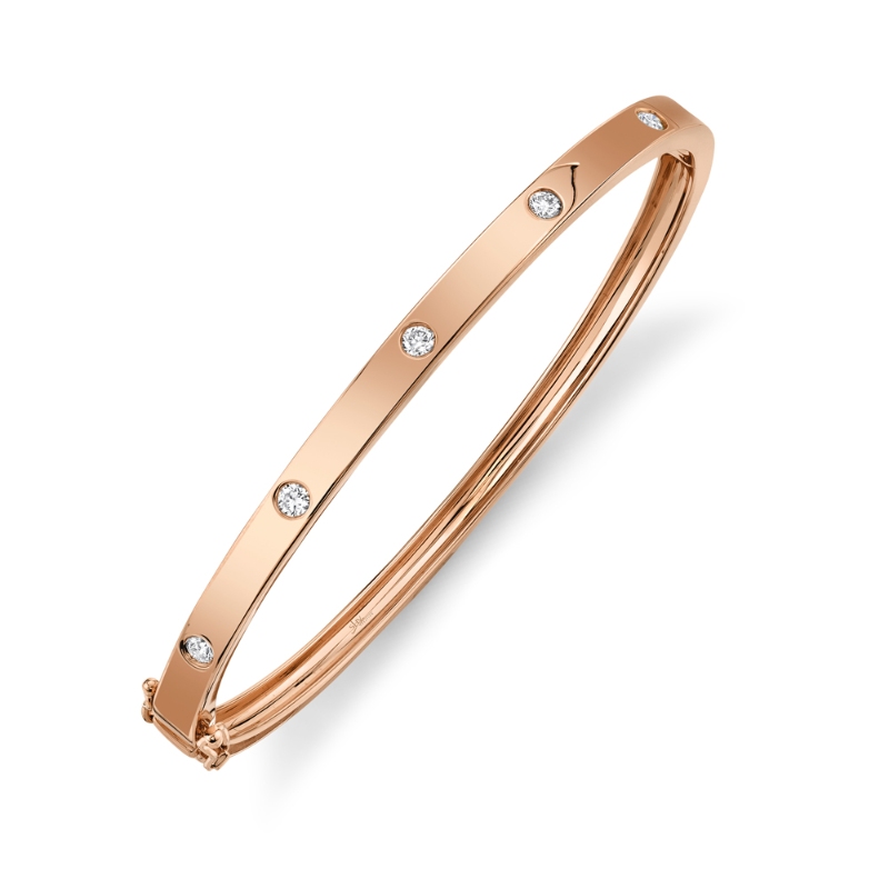 0.38Ct 14K Rose Gold Diamond Bangle
