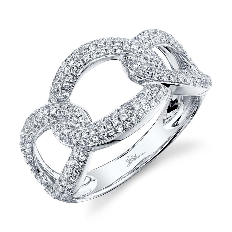 0.55Ct 14K White Gold Diamond Link Ring