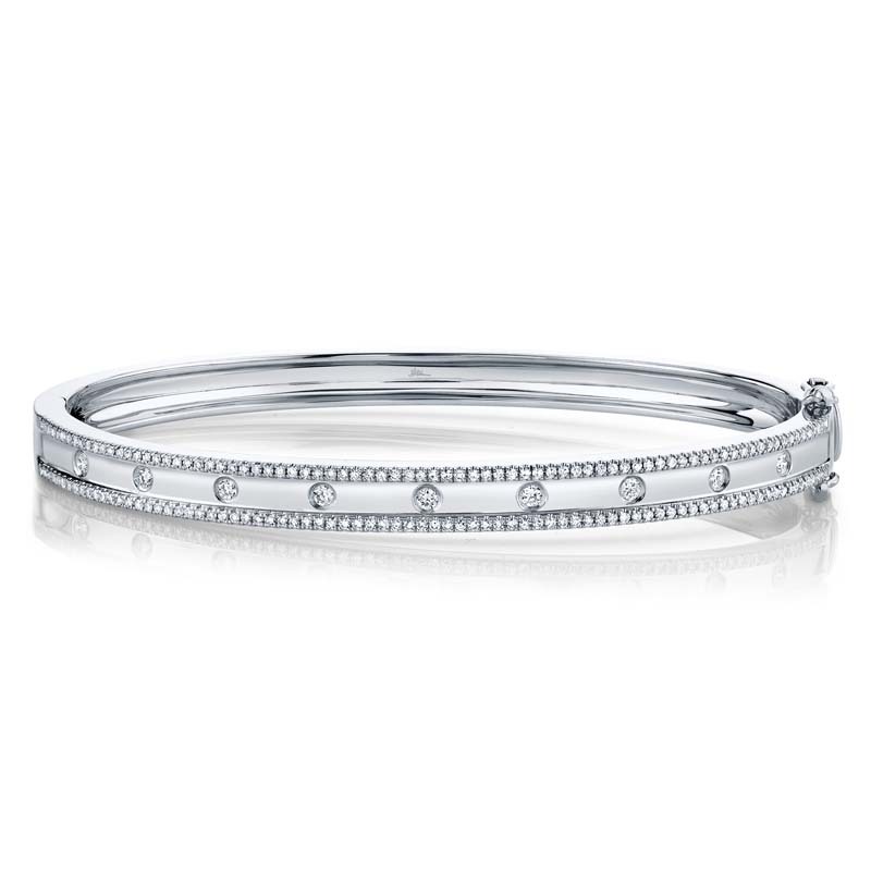 0.62Ct 14K White Gold Diamond Bangle