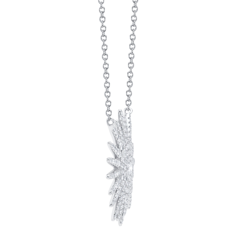0.43Ct 14K White Gold Diamond Starburst Necklace