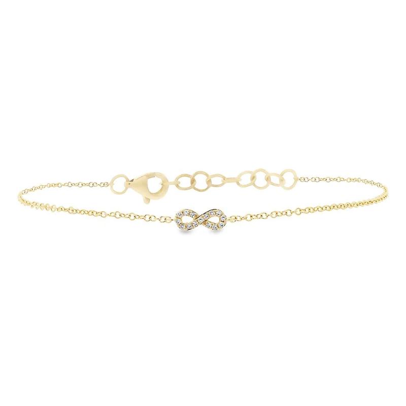 0.04Ct 14K Yellow Gold Diamond Infinity Bracelet