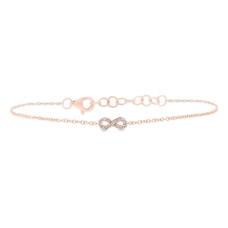 0.04Ct 14K Rose Gold Diamond Infinity Bracelet