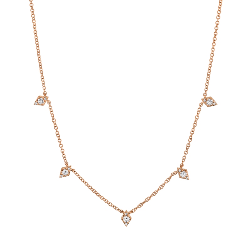0.19Ct 14K Rose Gold Diamond Necklace