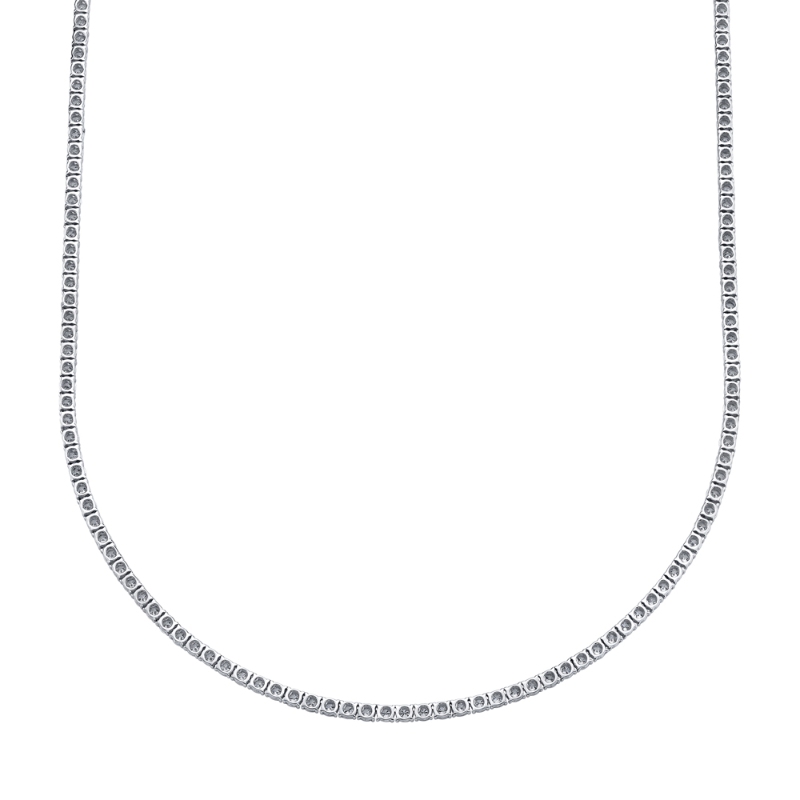 3.96Ct 14K White Gold Diamond Tennis Necklace